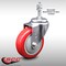 Service Caster 4 Inch SS Red Polyurethane Wheel Swivel 3/8 Inch Threaded Stem Caster SCC SCC-SSTS20S414-PPUB-RED-381615 - alternate 1